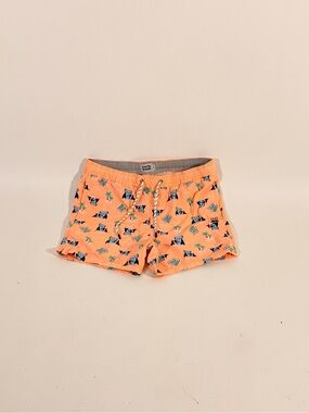 Men's Orange Printed Swim Trunks